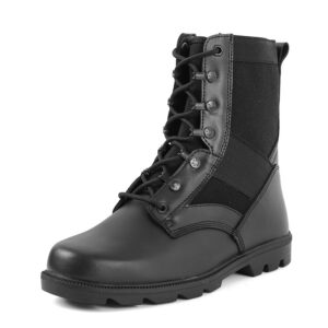 black tactical army boots